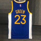 NBA Men 75th Anniversary Golden State Warriors Blue V-neck #23 GREEN Jersey High Quality Name and Number Print