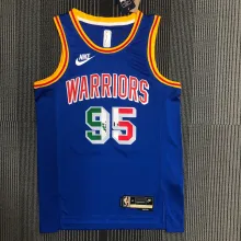 NBA Men Season 2022 Golden State Warriors Mexico Version Retro Blue #95 TOSCANO Jersey High Quality Name and Number Print