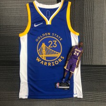 NBA Men 75th Anniversary Golden State Warriors Blue V-neck #23 GREEN Jersey High Quality Name and Number Print