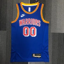 NBA Men Golden State Warriors Retro Blue #00 KUMINGA Jersey High Quality Name and Number Print