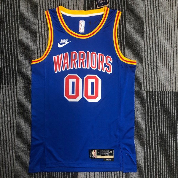 NBA Men Golden State Warriors Retro Blue #00 KUMINGA Jersey High Quality Name and Number Print