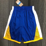 NBA Men 75th Anniversary Season 2022 Golden State Warriors Mexico Version Blue Pant High Quality Name and Number Print