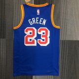 NBA Men Golden State Warriors Retro Blue #23 GREEN Jersey High Quality Name and Number Print