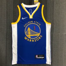 NBA Men 75th Anniversary Season 2022 Golden State Warriors Mexico Version Blue #11 THOMPSON Jersey High Quality Name and Number Print