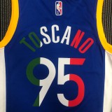 NBA Men 75th Anniversary Season 2022 Golden State Warriors Mexico Version Blue #95 TOSCANO Jersey High Quality Name and Number Print