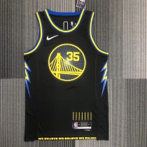 NBA Men 75th Anniversary Season 2022 Golden State Warriors Black #35 DURANT Jersey High Quality Name and Number Print