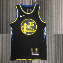 NBA Men 75th Anniversary Season 2022 Golden State Warriors Black #35 DURANT Jersey High Quality Name and Number Print