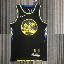 NBA Men 75th Anniversary Season 2022 Golden State Warriors Black #35 DURANT Jersey High Quality Name and Number Print