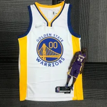 NBA Men 75th Anniversary Golden State Warriors White V-neck #00 KUMINGA Jersey High Quality Name and Number Print