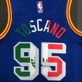 NBA Men Season 2022 Golden State Warriors Mexico Version Retro Blue #95 TOSCANO Jersey High Quality Name and Number Print