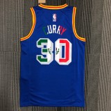 NBA Men Season 2022 Golden State Warriors Mexico Version Retro Blue #30 CURRY Jersey High Quality Name and Number Print
