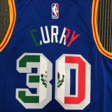 NBA Men Season 2022 Golden State Warriors Mexico Version Retro Blue #30 CURRY Jersey High Quality Name and Number Print