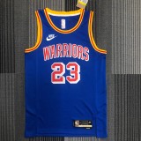 NBA Men Golden State Warriors Retro Blue #23 GREEN Jersey High Quality Name and Number Print