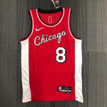 NBA Men 75th Anniversary Season 2022 Chicago Bulls Red #8 LAVINE Jersey High Quality Name and Number Print