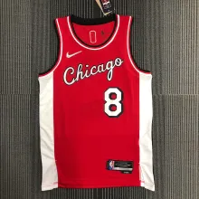 NBA Men 75th Anniversary Season 2022 Chicago Bulls Red #8 LAVINE Jersey High Quality Name and Number Print