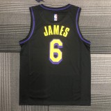 2021 #6 JAMES Los Angeles Lakers Black Latin Black NBA Jersey High Quality Name and Number Print