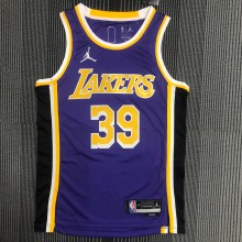 NBA Season 2022 75th Anniversary Los Angeles Lakers with Jordan Logo Purple Round Neck #39 HOWARD Jersey High Quality Name and Number Print
