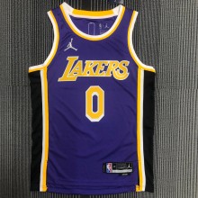 NBA Season 2022 75th Anniversary Los Angeles Lakers with Jordan Logo Purple Round Neck #0 WESTBROOK Jersey High Quality Name and Number Print