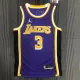 NBA Season 2022 75th Anniversary Los Angeles Lakers with Jordan Logo Purple Round Neck #3 DAVIS Jersey High Quality Name and Number Print