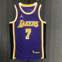 NBA Season 2022 75th Anniversary Los Angeles Lakers with Jordan Logo Purple Round Neck #7 ANTHONY Jersey High Quality Name and Number Print