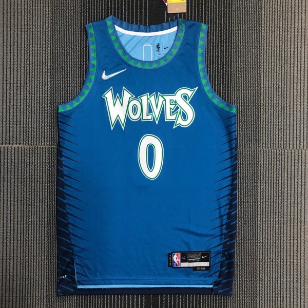 NBA Men 75th Anniversary Minnesota Timberwolves Blue #0 RUSSELL Jersey High Quality Name and Number Print