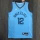 NBA Season 75th Anniversary Memphis Grizzlies Blue with Jordan Logo #12 MORANT Jersey High Quality Name and Number Print