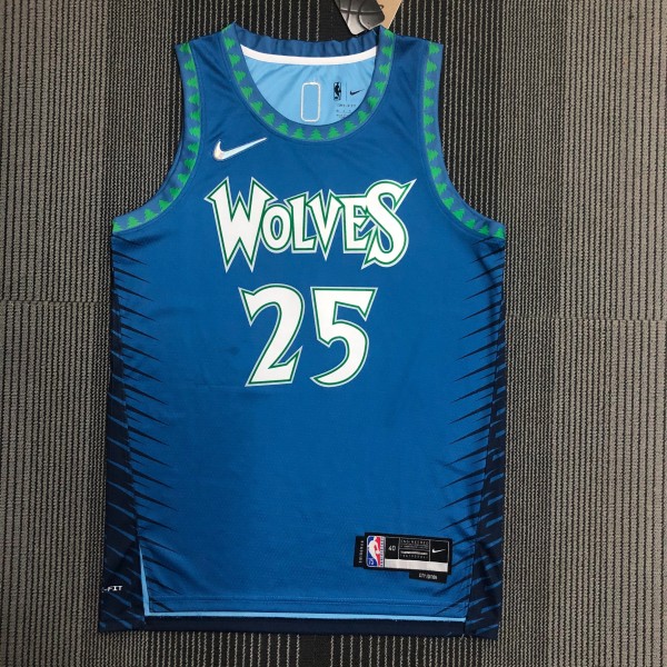 NBA Men 75th Anniversary Minnesota Timberwolves Blue #25 ROSE Jersey High Quality Name and Number Print