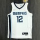 NBA Season 75th Anniversary Memphis Grizzlies White #12 MORANT Jersey High Quality Name and Number Print