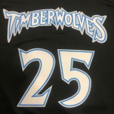 NBA Men Minnesota Timberwolves Retro Black #25 ROSE Jersey High Quality Name and Number Print