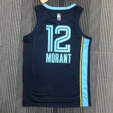 NBA Season 75th Anniversary 2022 Memphis Grizzlies Dark Blue #12 MORANT Jersey High Quality Name and Number Print