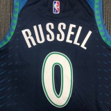 NBA Men 75th Anniversary Minnesota Timberwolves Blue #0 RUSSELL Jersey High Quality Name and Number Print