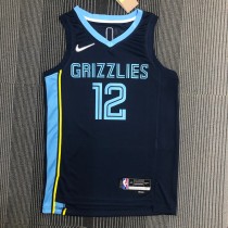 NBA Season 75th Anniversary 2022 Memphis Grizzlies Dark Blue #12 MORANT Jersey High Quality Name and Number Print