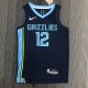 NBA Season 75th Anniversary 2022 Memphis Grizzlies Dark Blue #12 MORANT Jersey High Quality Name and Number Print