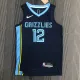 NBA Season 75th Anniversary 2022 Memphis Grizzlies Dark Blue #12 MORANT Jersey High Quality Name and Number Print