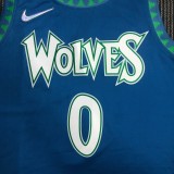 NBA Men 75th Anniversary Minnesota Timberwolves Blue #0 RUSSELL Jersey High Quality Name and Number Print