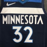 NBA Men 75th Anniversary Minnesota Timberwolves Dark Blue #32 TOWNS Jersey High Quality Name and Number Print