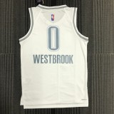 NBA Men 75th Anniversary Oklahoma City Thunder City Version White #0 WESTBROOK Jersey High Quality Name and Number Print