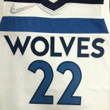 NBA Men 75th Anniversary Minnesota Timberwolves White #22 WIGGINS Jersey High Quality Name and Number Print