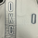 NBA Men 75th Anniversary Oklahoma City Thunder City Version White #0 WESTBROOK Jersey High Quality Name and Number Print