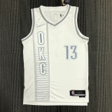 NBA Men 75th Anniversary Oklahoma City Thunder City Version White #13 GEORGE Jersey High Quality Name and Number Print