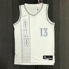 NBA Men 75th Anniversary Oklahoma City Thunder City Version White #13 GEORGE Jersey High Quality Name and Number Print