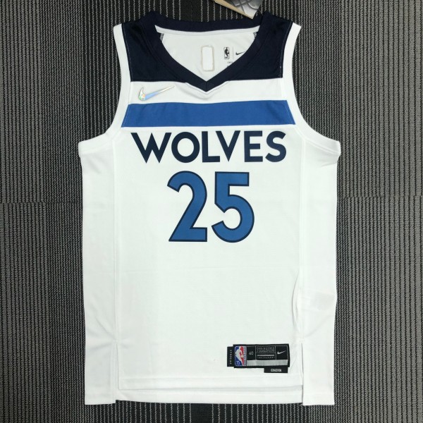 NBA Men 75th Anniversary Minnesota Timberwolves White #25 ROSE Jersey High Quality Name and Number Print