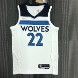 NBA Men 75th Anniversary Minnesota Timberwolves White #22 WIGGINS Jersey High Quality Name and Number Print