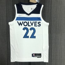 NBA Men 75th Anniversary Minnesota Timberwolves White #22 WIGGINS Jersey High Quality Name and Number Print