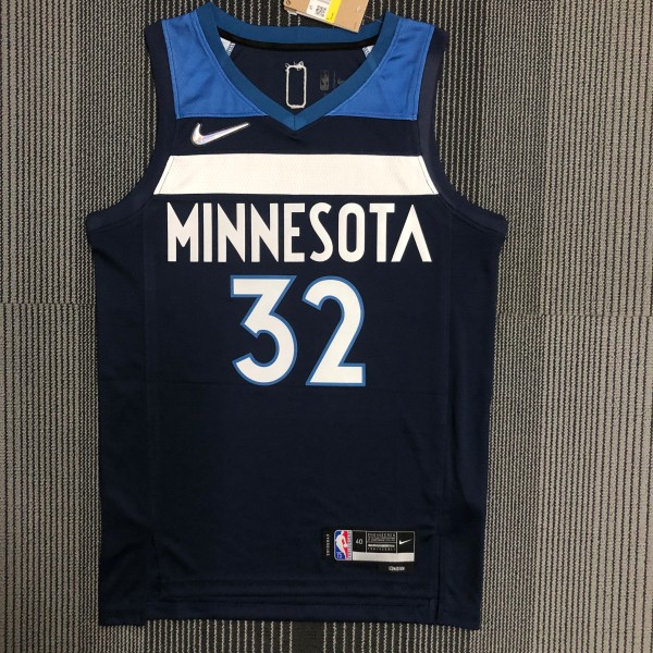 NBA Men 75th Anniversary Minnesota Timberwolves Dark Blue #32 TOWNS Jersey High Quality Name and Number Print