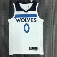 NBA Men 75th Anniversary Minnesota Timberwolves White #0 RUSSELL Jersey High Quality Name and Number Print