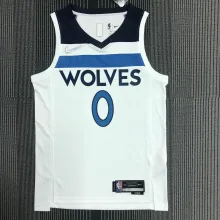 NBA Men 75th Anniversary Minnesota Timberwolves White #0 RUSSELL Jersey High Quality Name and Number Print