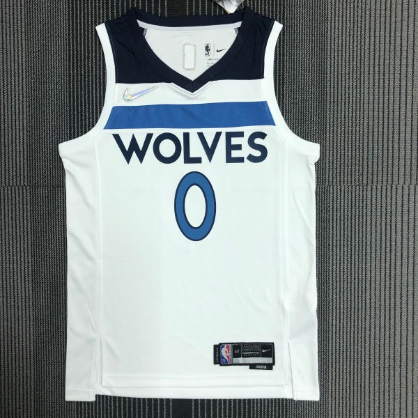 NBA Men 75th Anniversary Minnesota Timberwolves White #0 RUSSELL Jersey High Quality Name and Number Print