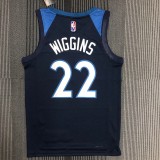 NBA Men 75th Anniversary Minnesota Timberwolves Dark Blue #22 WIGGINS Jersey High Quality Name and Number Print