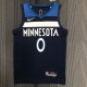 NBA Men 75th Anniversary Minnesota Timberwolves Dark Blue #0 RUSSELL Jersey High Quality Name and Number Print